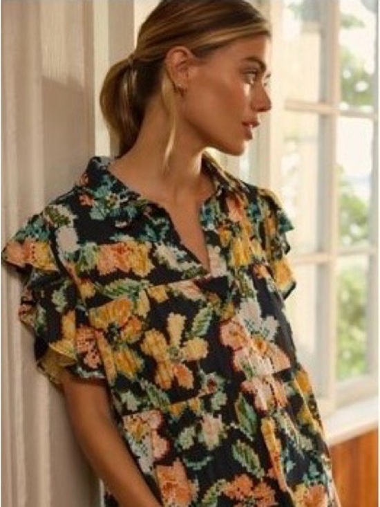 Anthropologie Other - Anthropologie Flutter Sleeve Printed Pajama Dress 1X